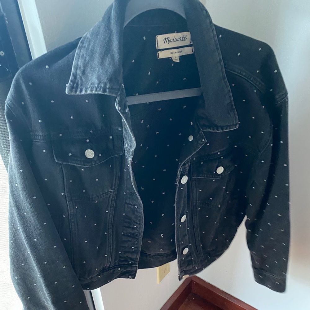 Madewell charcoal/black denim jacket sz S